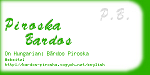 piroska bardos business card