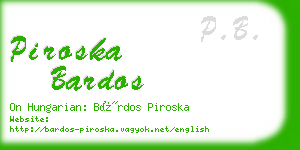 piroska bardos business card